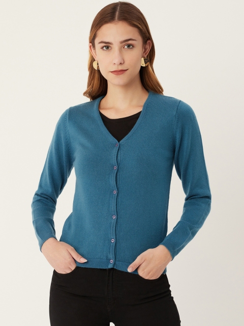 

Madame Women Blue Solid Cardigan