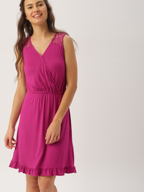 

DressBerry Women Magenta Fit & Flare Dress