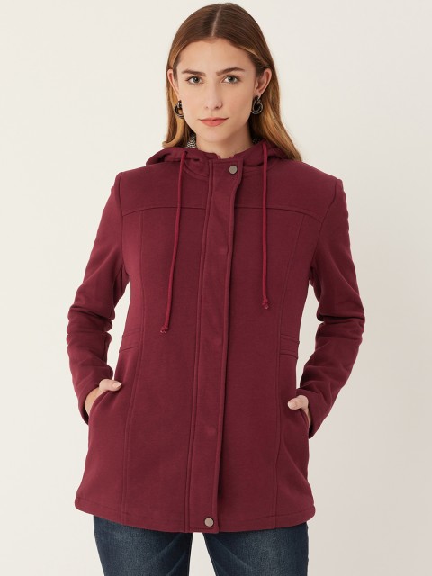 

Madame Women Maroon Hooded Sweatshirt