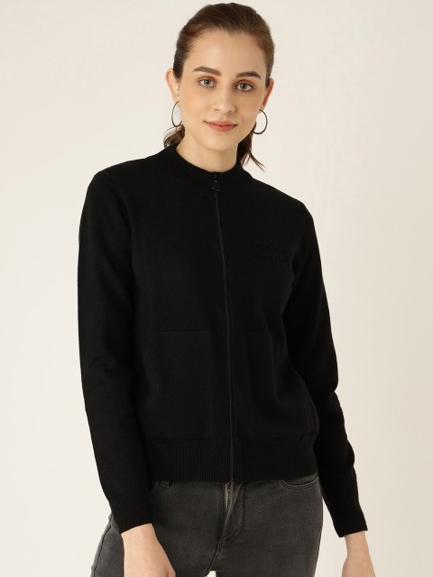 

Madame Women Black Solid Cardigan