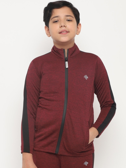 

CHIMPRALA Boys Maroon Black Colourblocked Lightweight Sporty Jacket
