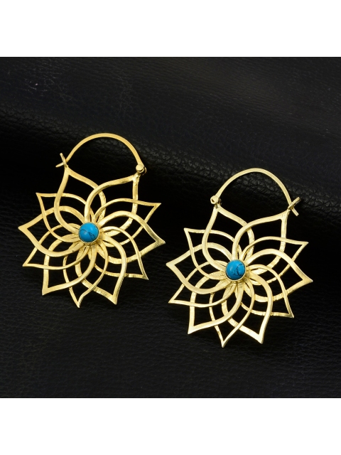 

Silgo Gold-Toned Floral Hoop Earrings