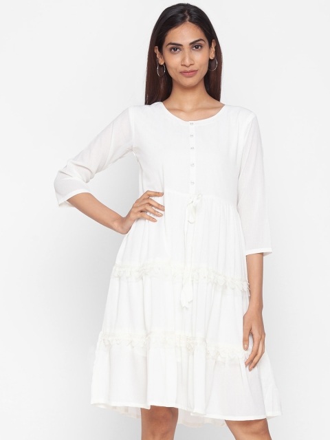 

ZOLA White Chiffon Tiered Dress