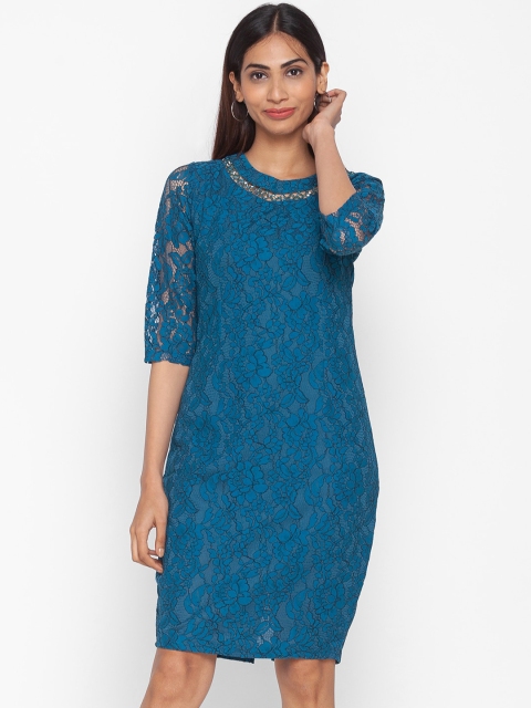 

ZOLA Teal Sheath Dress