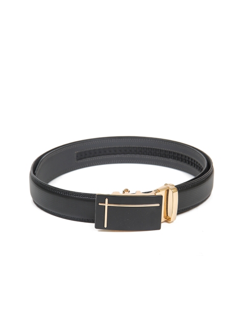 

Calvadoss Men Black Textured PU No Holes Formal Belt