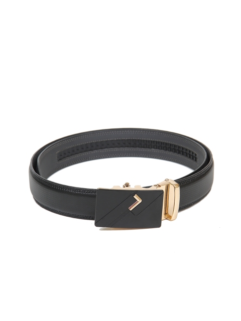 

Calvadoss Men Black Textured PU Casual Belt