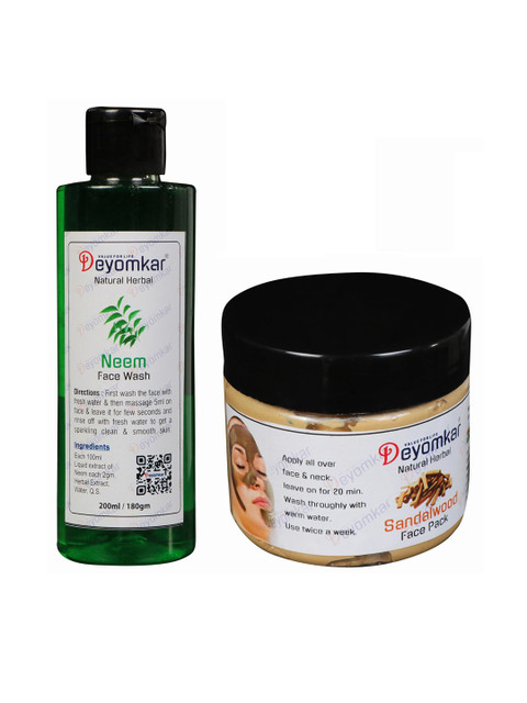 

Deyomkar Green Set of Neem Face Wash And Sandalwood Face Pack