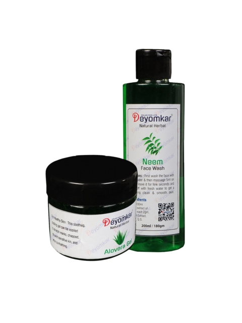 

Deyomkar Neem Facewash And Alovera Gel, Green