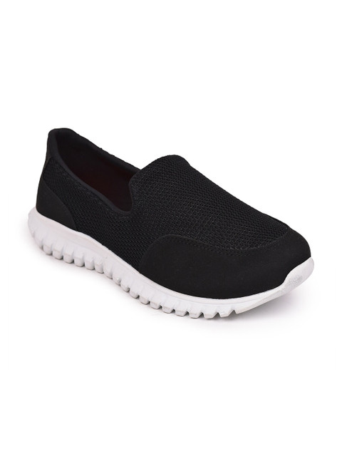 

Liberty Men Black Solid Mesh Walking Shoes