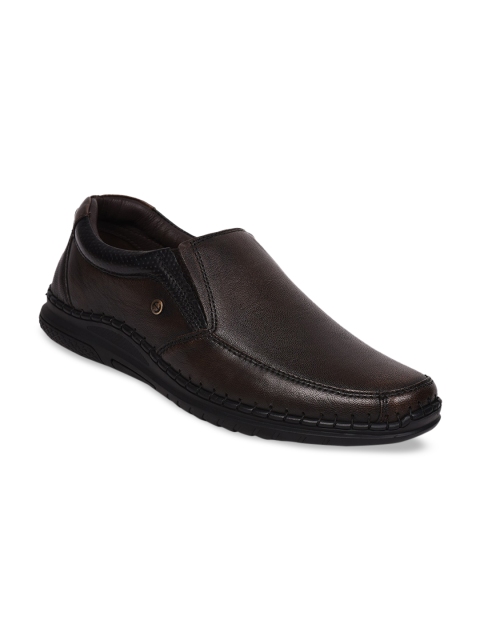 

Healers By Liberty Men Brown Solid Leather Formal Slip-On Shoes