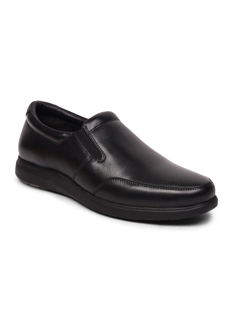 

Healers By Liberty Men Black Solid Leather Formal Slip-On Shoes