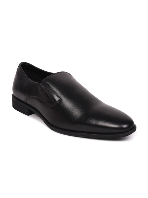 

Healers By Liberty Men Black Solid Leather Formal Slip-On Shoes