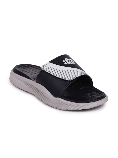 

Liberty Men Navy Blue & White Printed Sliders