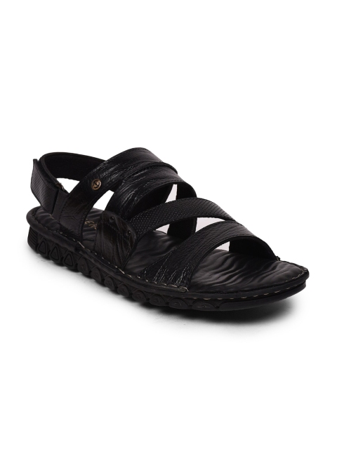 

Liberty Men Black Leather Comfort Sandals