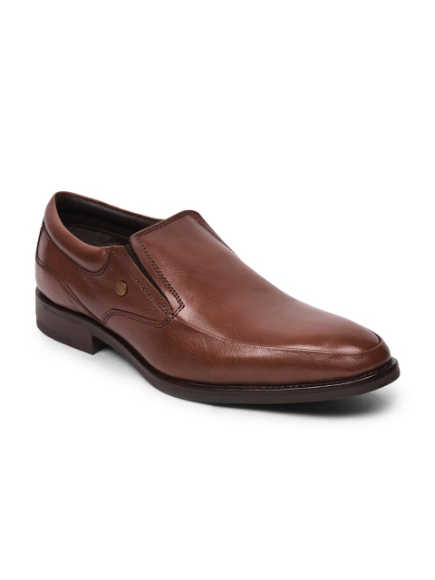 

Fortune By Liberty Men Brown Solid Leather Formal Slip-On Shoes