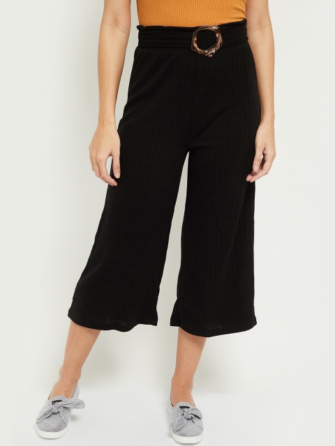 

max Women Black Culottes Trousers