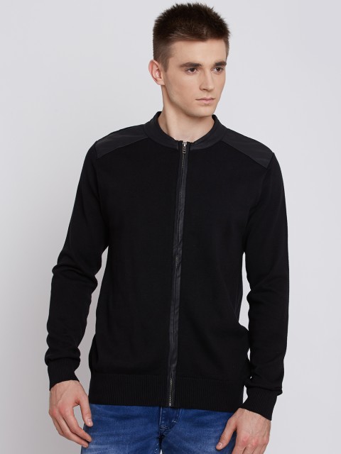 

Flying Machine Men Black Solid Cardigan