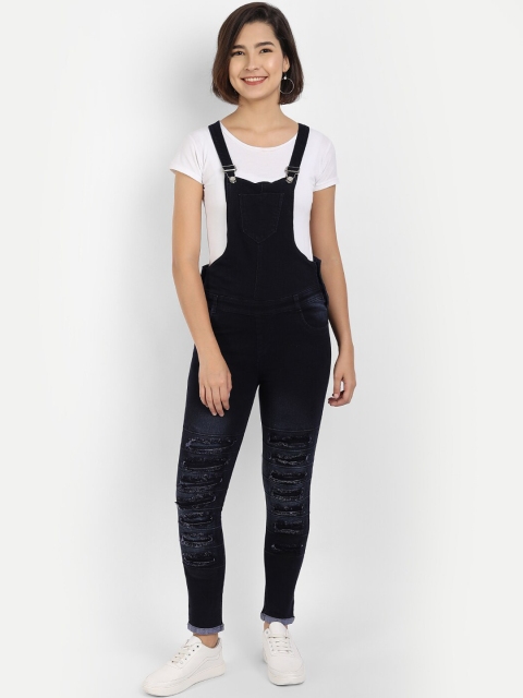 

BROADSTAR Women Navy Blue Skinny Fit Denim Dungarees