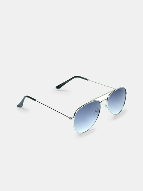 

DukieKooky Unisex Kids Blue Lens & Silver-Toned Aviator Sunglasses 900753
