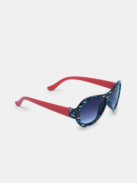 

DukieKooky Girls Grey Lens & Black Oval Sunglasses with UV Protected Lens, Red