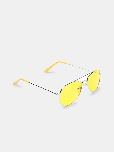 

DukieKooky Unisex Kids Yellow Lens & Silver-Toned Aviator Sunglasses - 900744-Yellow