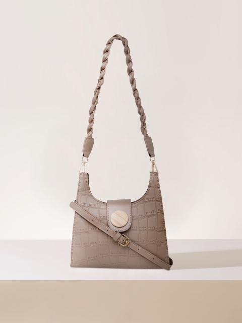 

20Dresses Taupe Structured Sling Bag with Quilted