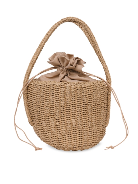 

20Dresses Beige Structured Shoulder Bag with Fringes