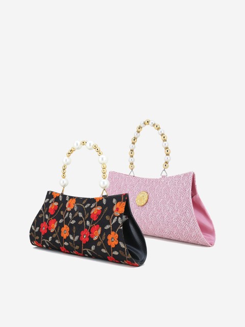 

Element Cart Pack of 2 Black & Pink Printed Purse Clutch