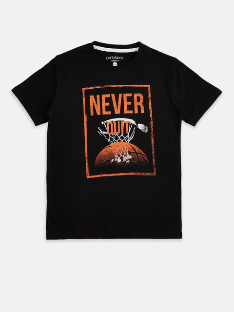 

Pantaloons Junior Boys & Orange Black Graphic Printed T-shirt