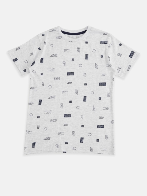 

Pantaloons Junior Boys Grey Melange Printed T-shirt