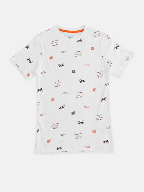 

Pantaloons Junior Boys White Printed T-shirt
