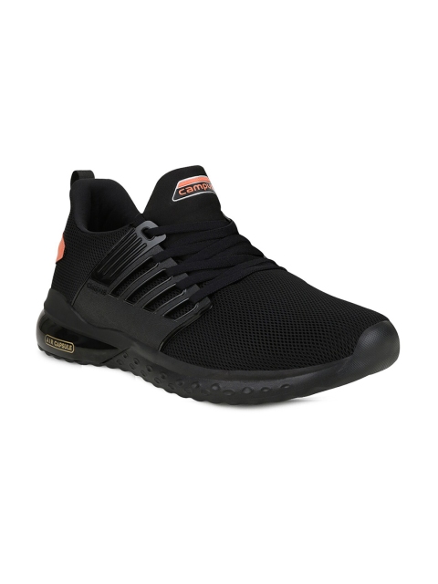 

Campus Men Black Mesh High-Top Running Non-Marking Shoes
