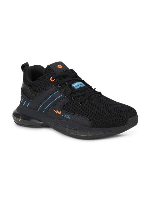 

Campus Men Black Mesh Solid Running Shoes