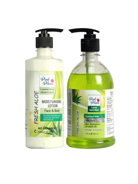 

Pink Plums Pack of 2 Fresh Aloe Moisturizing Lotion & Fresh Aloe Hand Wash, Multi