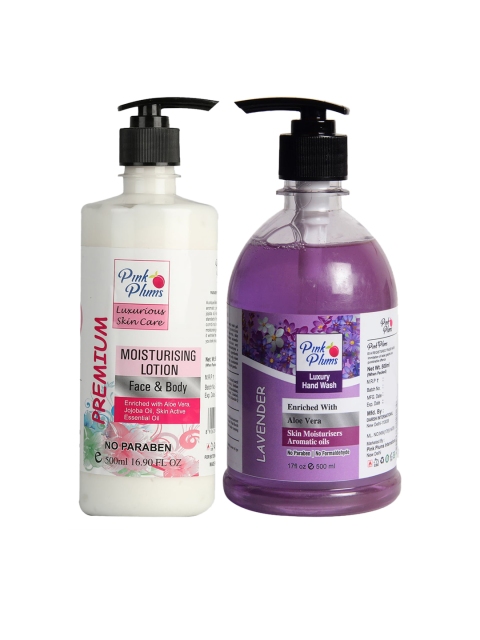 

Pink Plums Pack of 2 Premium Moisturizing Lotion & Lavender Hand Wash, Multi