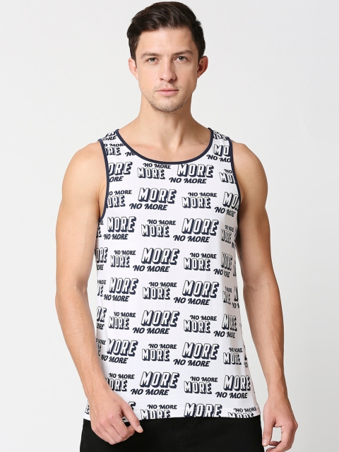 

Bewakoof Men White & Black Typography Printed Cotton T-Shirt