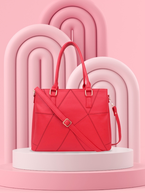 

LEGAL BRIBE Red Textured Structured Shoulder Bag