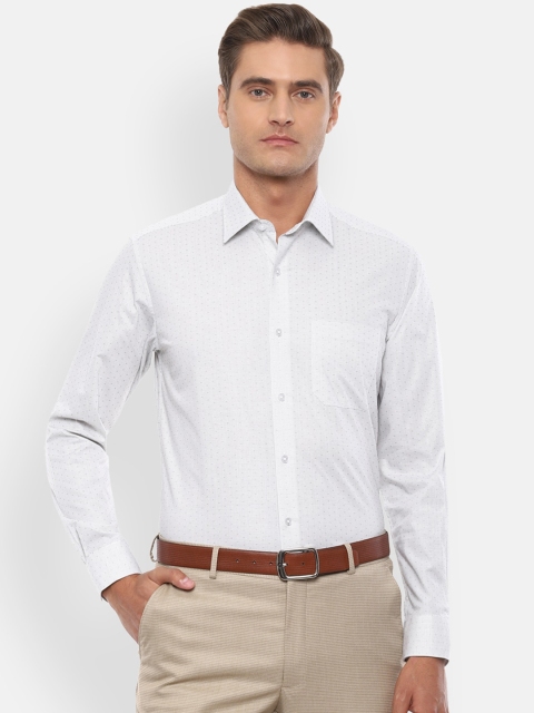 

Louis Philippe Men White Pure Cotton Slim Fit Opaque Checked Formal Shirt