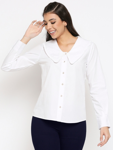 

20Dresses Women White Opaque Casual Shirt