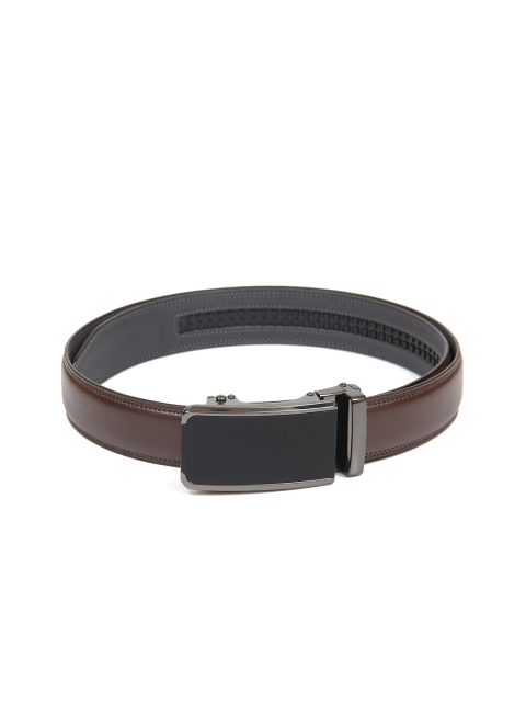 

Calvadoss Men Brown Textured Autoratch No Holes Belt