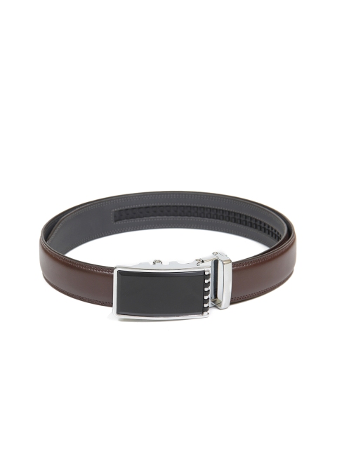 

Calvadoss Men Brown Textured Autoratch No Holes PU Belt