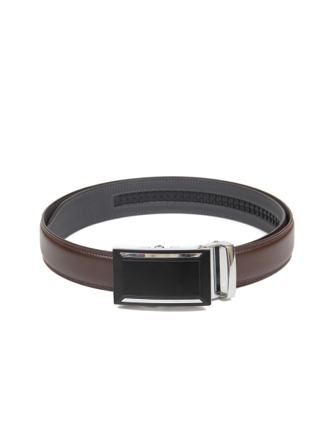 

Calvadoss Men Brown Solid Autoratch No Holes PU Belt