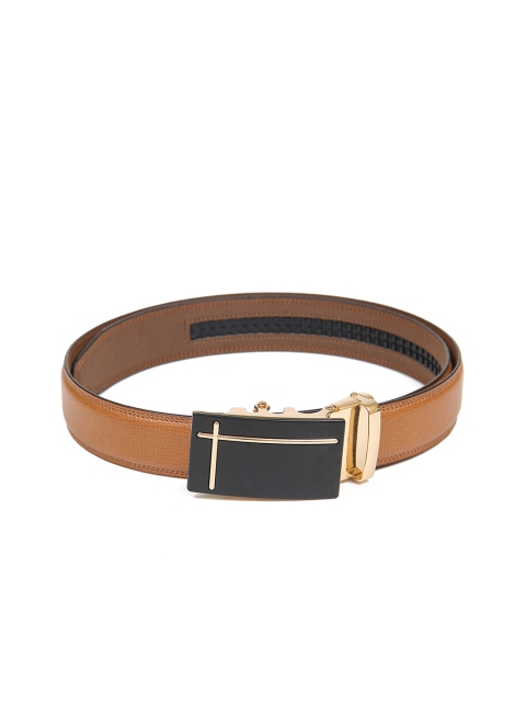 

Calvadoss Men Tan Autoratch No Holes PU Belt