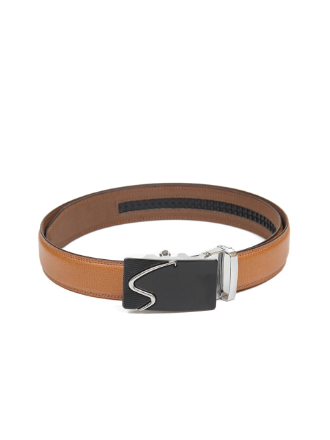

Calvadoss Men Tan Textured Autoratch No Holes PU Belt
