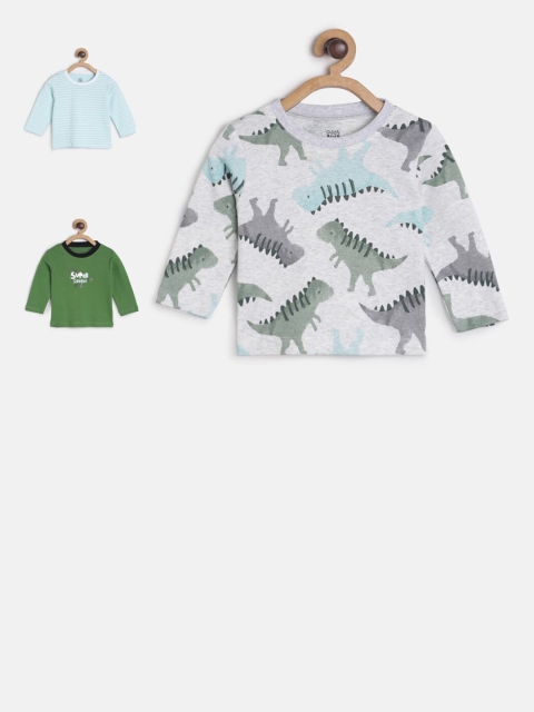 

MINI KLUB Boys Multicoloured Floral 3 Printed Applique T-shirt, Multi