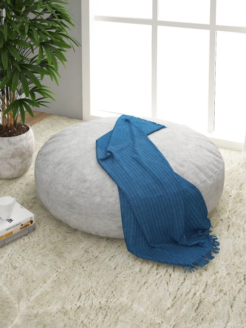

Fabindia Unisex Teal Blue Solid Cotton Throw