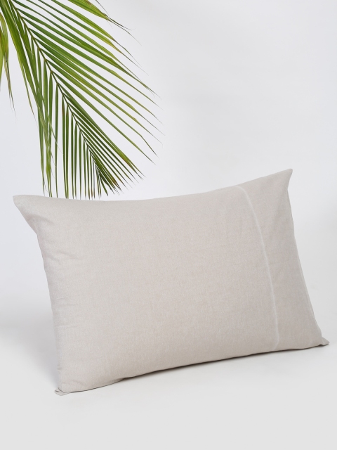 

Fabindia Grey Solid Woven Cotton Pillow Cover