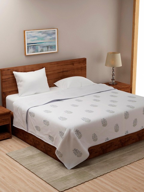 

Fabindia Blue & White Ethnic Motifs Mild Winter Double Bed Dohar