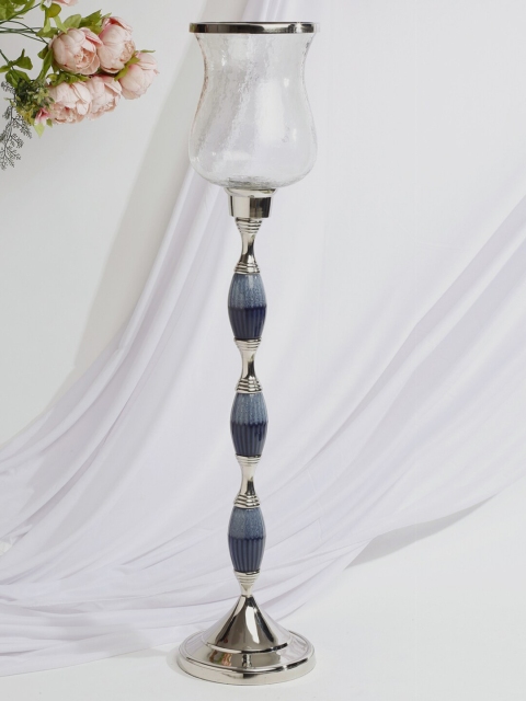 

Fabindia Blue & Silver-Toned Vibha Siyahi Floor Hurricane