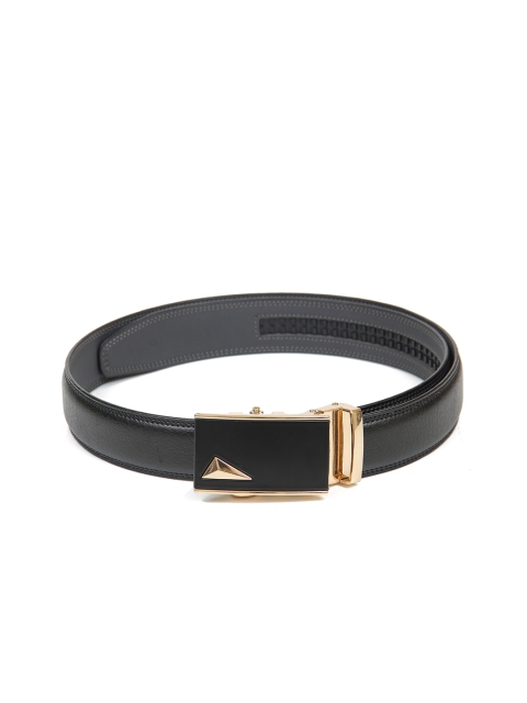 

Calvadoss Men Black Textured No Holes Belt